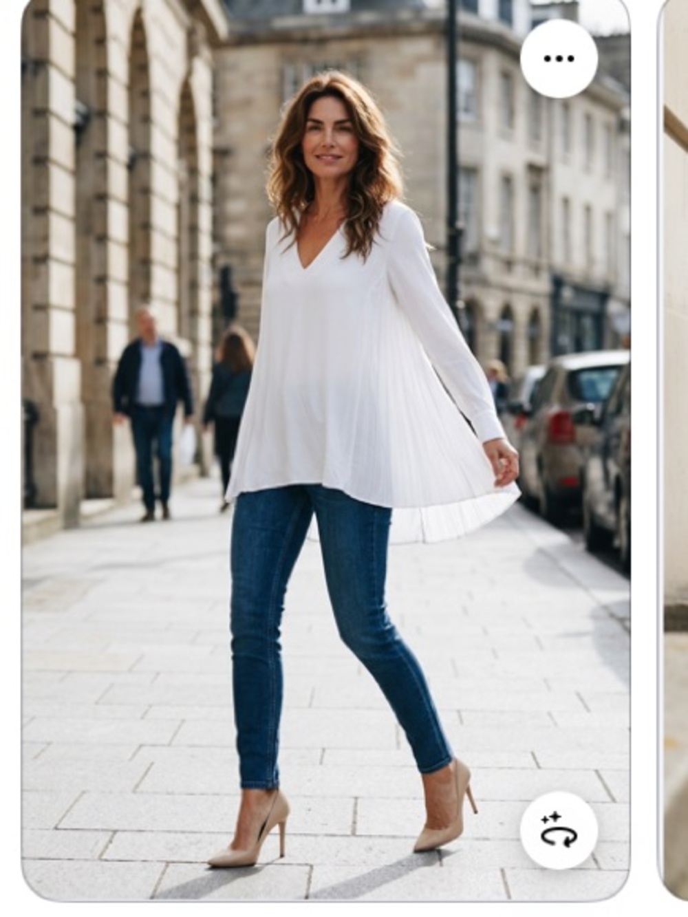 Zara white v neck top